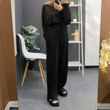 Alodiya Basic Celana Kulot Tali Jersey Premium Alodiya