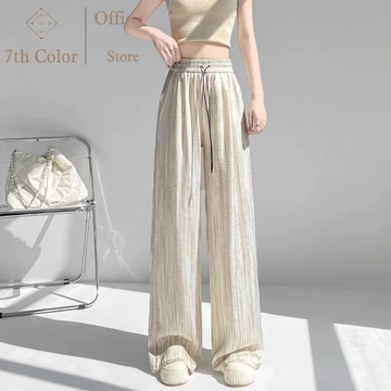 7th Color Celana Bahan Jatuh Celana Panjang Wanita Celana Kulot Celana Santai Elegan