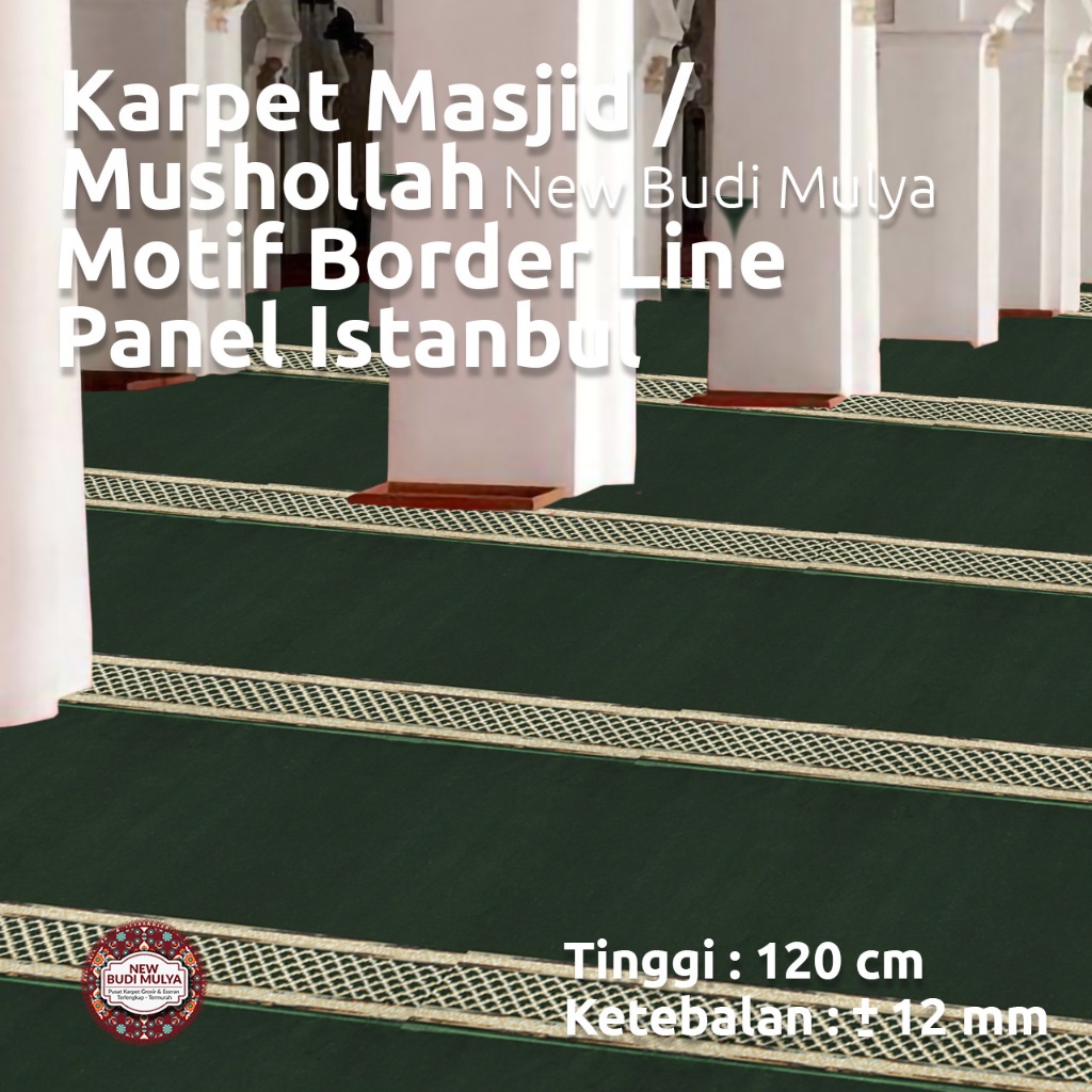 Jual Sajadah Masjid / Mushollah New Budi Mulya Motif Border Line Panel ...