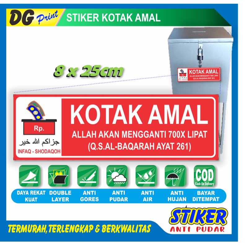 Jual Stiker tulisan besar kotak identitas tempat pengumpulan uang ...