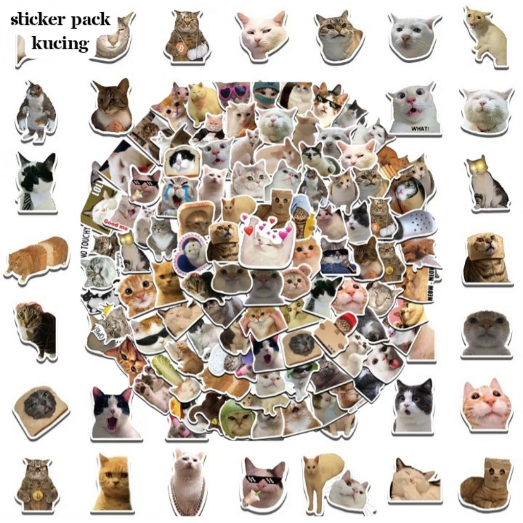Jual STICKER PACK KUCING LUCU VINLY (ISI 5 PCS) | Shopee Indonesia