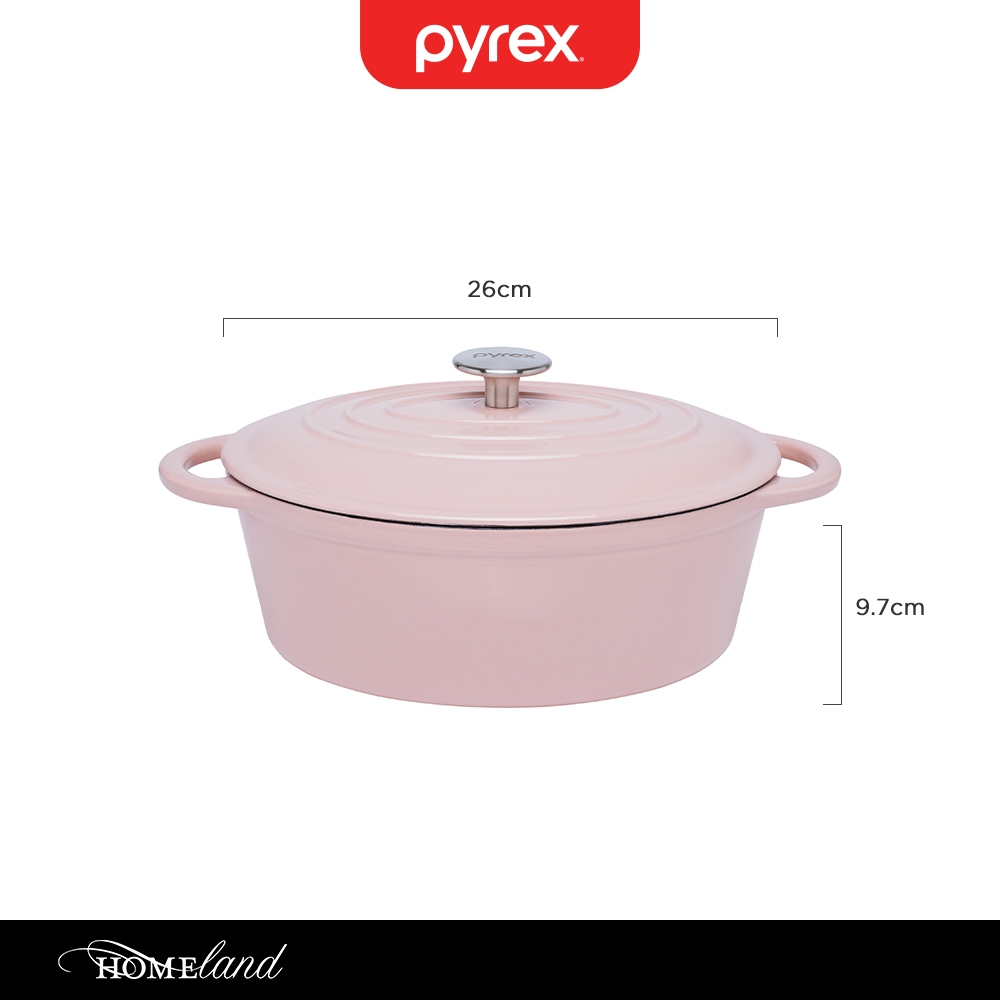 Jual PYREX Oval Cast Iron Casserole Panci Sup 3L Tahan Panas Hingga 260 ...