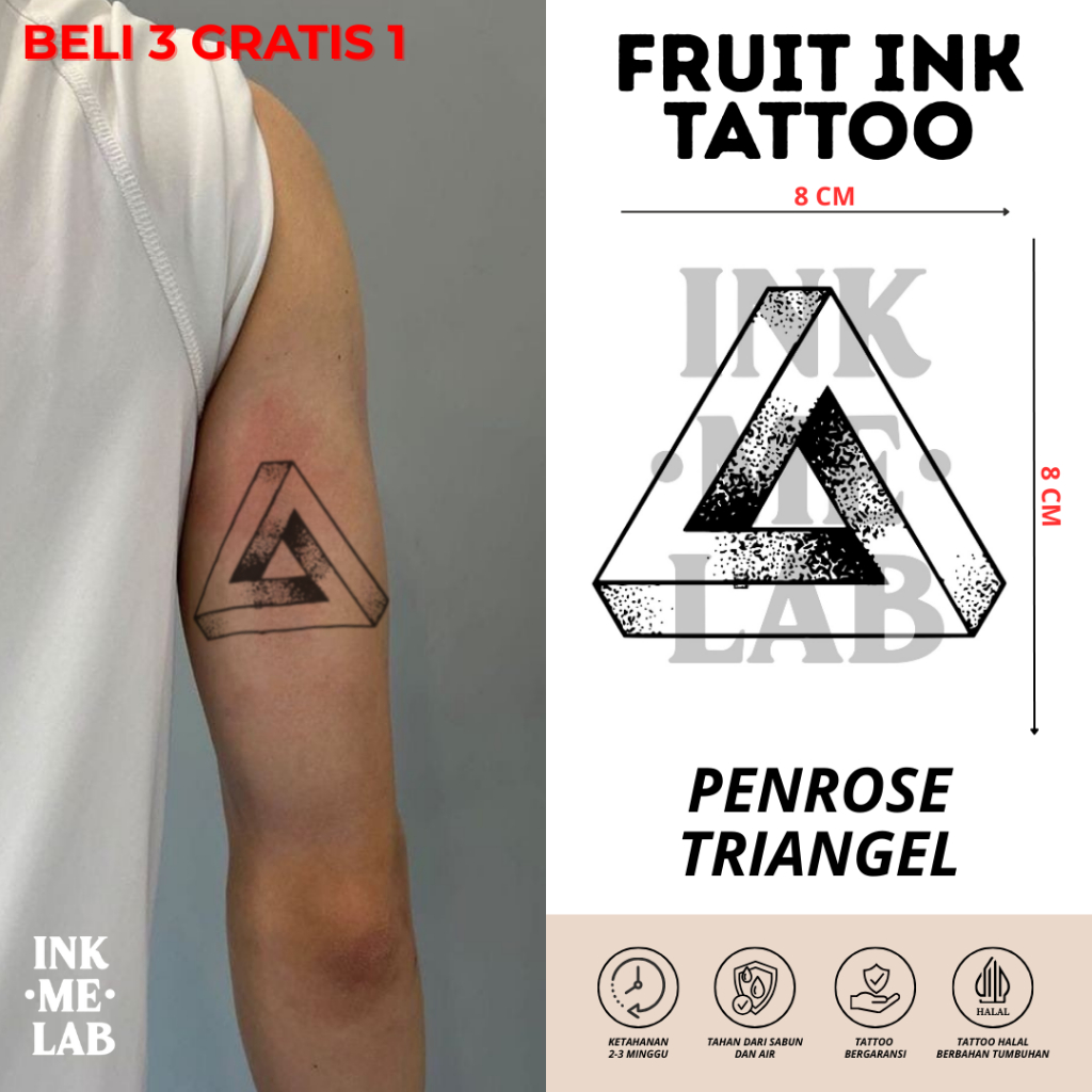 Jual INKMELAB - Penrose Triangle Fruit Ink Temporary Tattoo 8X8CM ...