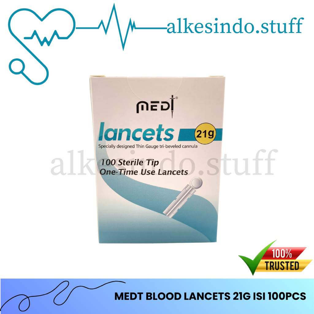 Jual MEDT Blood Lancet 21G | Medilance Jarum Bekam isi 100 pcs | Jarum ...