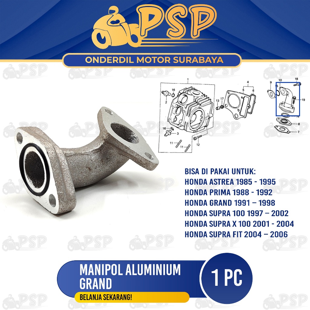 Jual Manipol Aluminium Grand (Standart) - Manifold Intake Intek ...