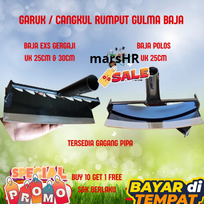 Jual Alat Garuk Rumput Liar Gulma Asli Baja Cangkul Garuk Rumput ...