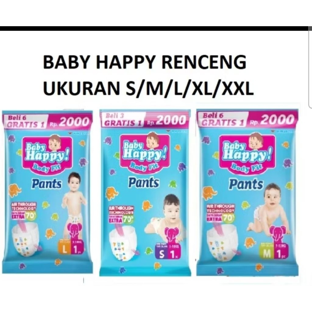 Jual Merries, baby happy ,sweety renceng S M dan L XL ( 12 pcs ...