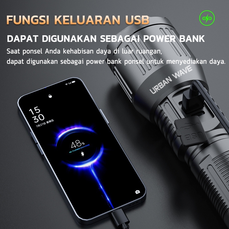 Jual URBAN WAVE Senter Led Super Flashlight Senter LED Super Terang ...