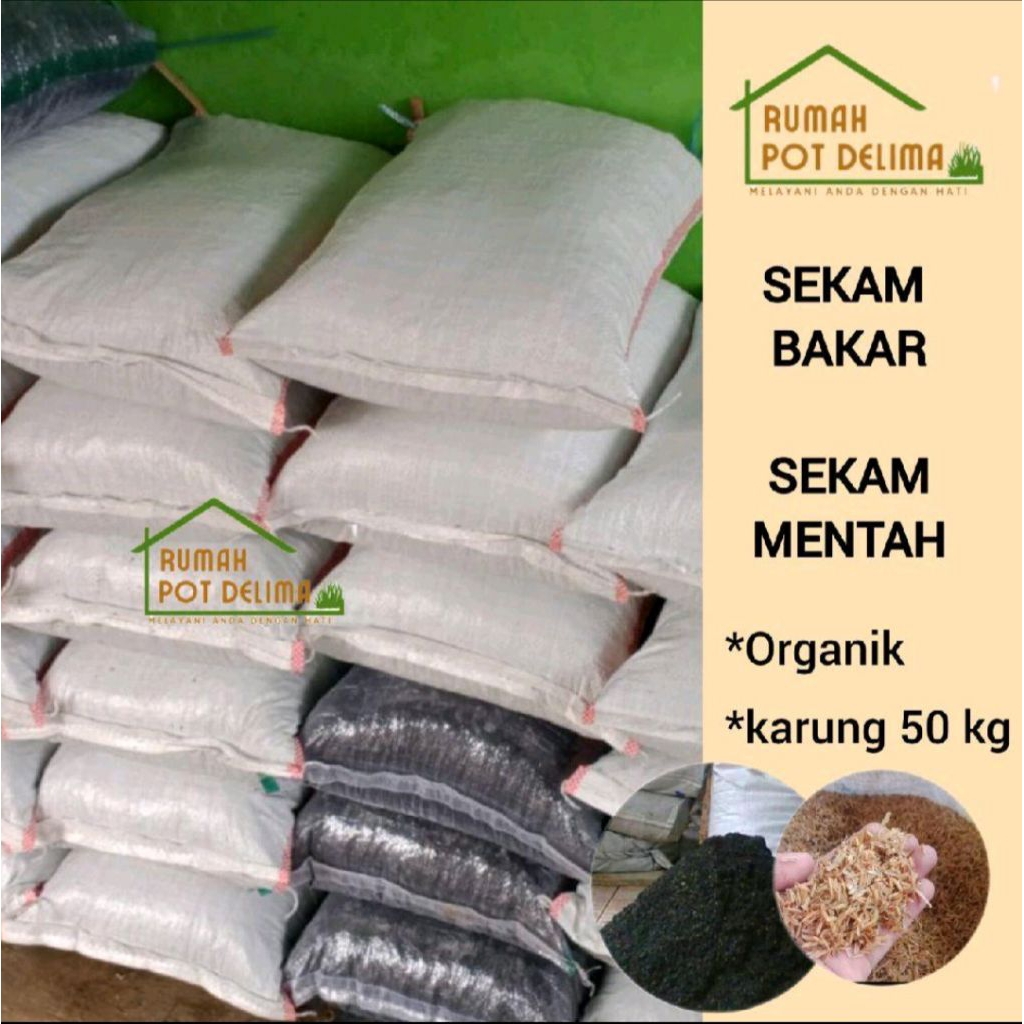 Sekam bakar dan mentah untuk semua jenis tanaman