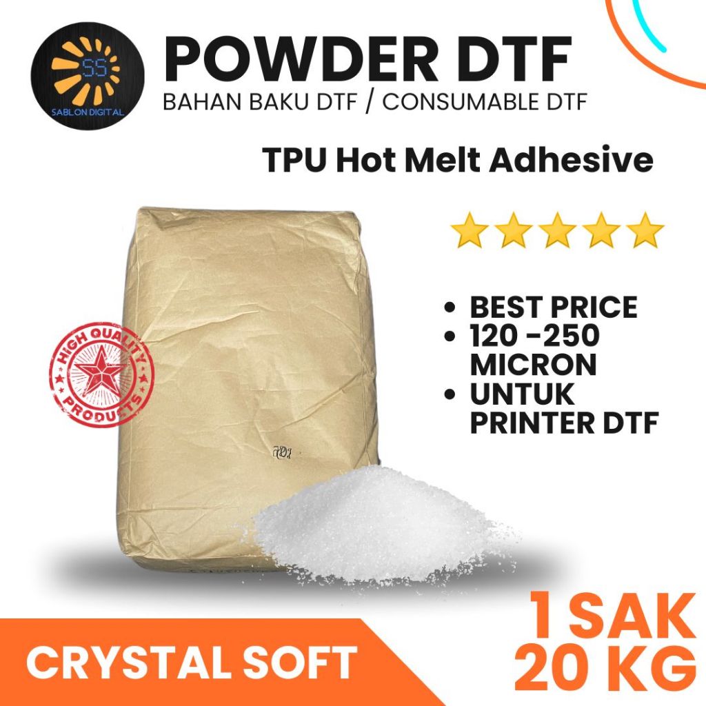 Jual Powder DTF Crystal Soft harga 1 Sak 20 Kg Karung Original | Shopee ...
