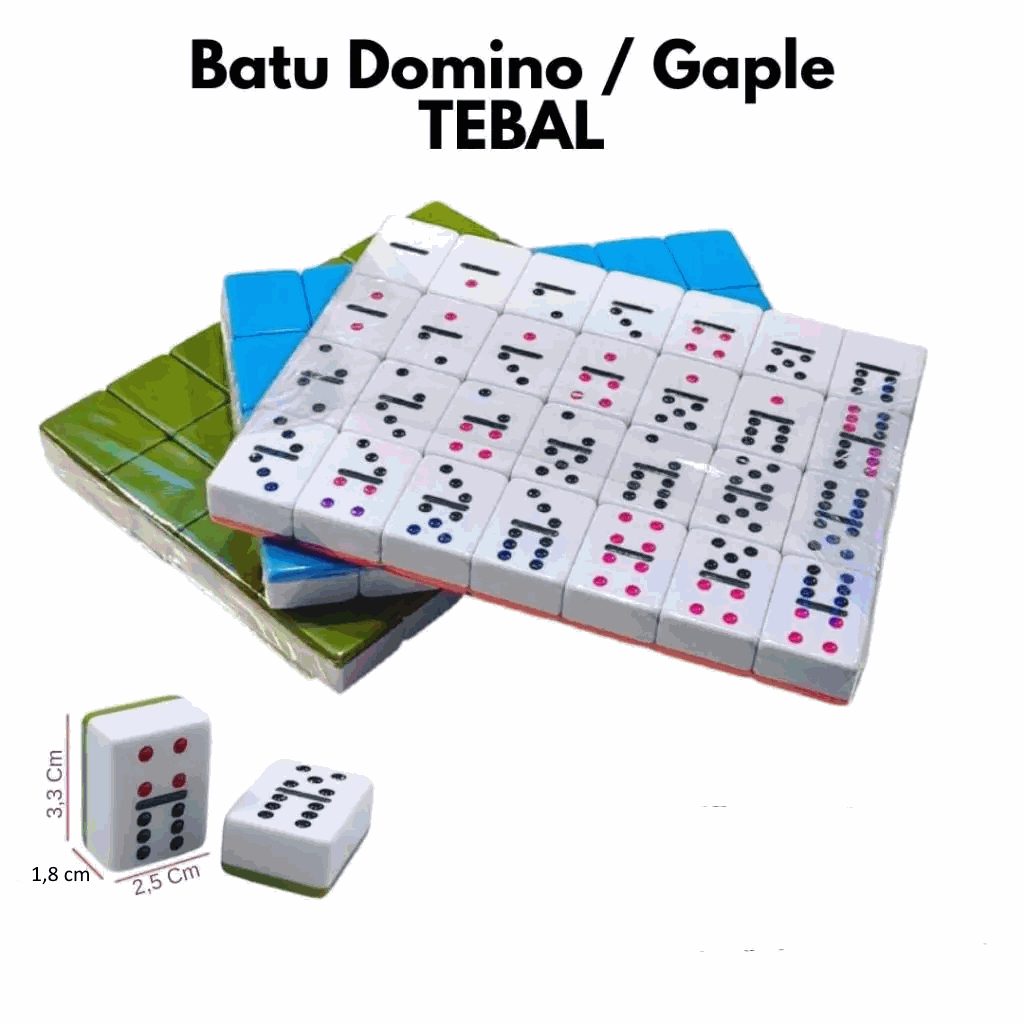 Jual Batu Domino / Gaple Tebal (33 mm x 23 mm x 18 mm) Tanpa Kotak ...