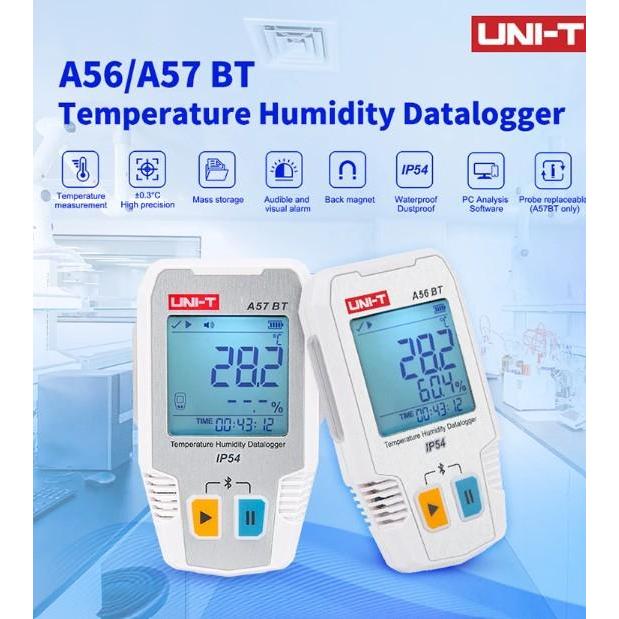 Jual UNI-T Temperature Humidity Data Logger Suhu Kelembapan A56BT A57BT ...