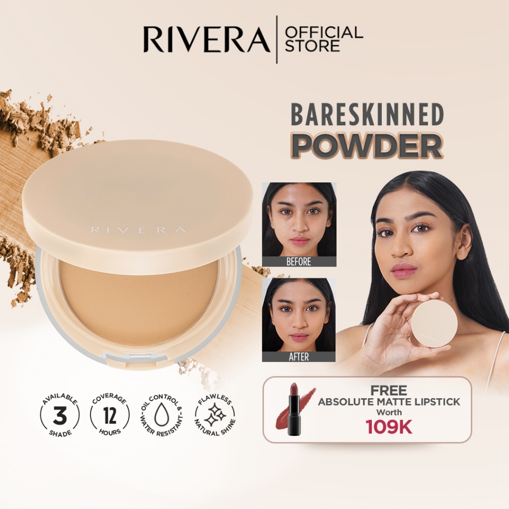 Jual [Free Absolute Matte] Rivera Bareskinned Powder Foundation ...