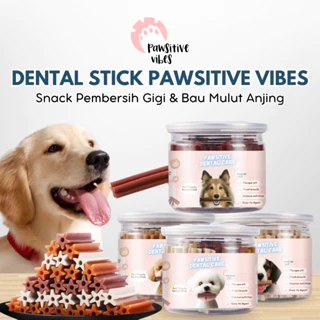 Dentalstick Pawsitive Vibes untuk Anjing - Dog Treats - Snack Anjing -  Pembersih Gigi Anjing - Penghilang Bau Mulut dan Gigi Anjing Dental Stix Dentalight - Snack Anjing - Dentalstick untuk Anjing - Dog Treats - Snack Anjing -   Dental Stix Dentalight