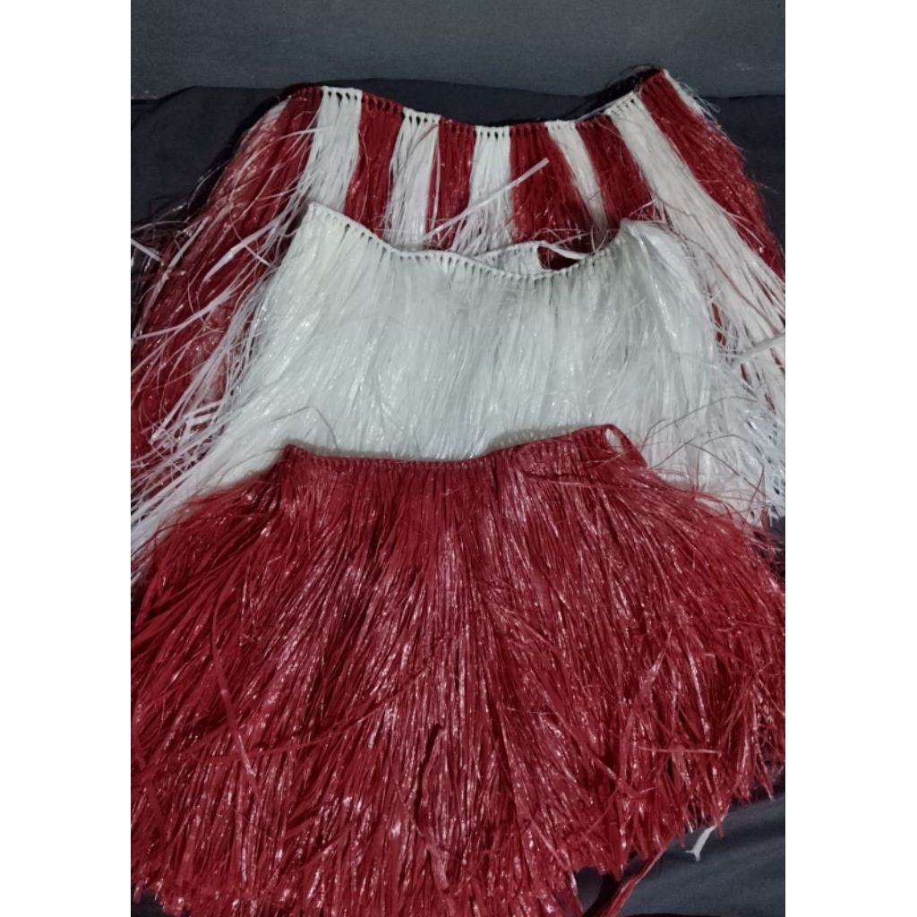 Jual rok rumbai merah putih tali rafia cocok untuk acara Agustus ...