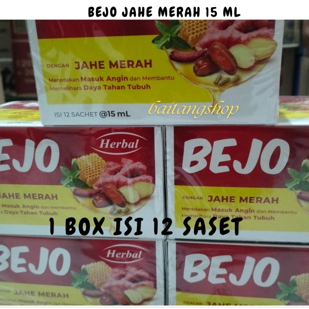 Jual Bejo Jahe Merah 15 ml Box isi 12 Saset | Shopee Indonesia