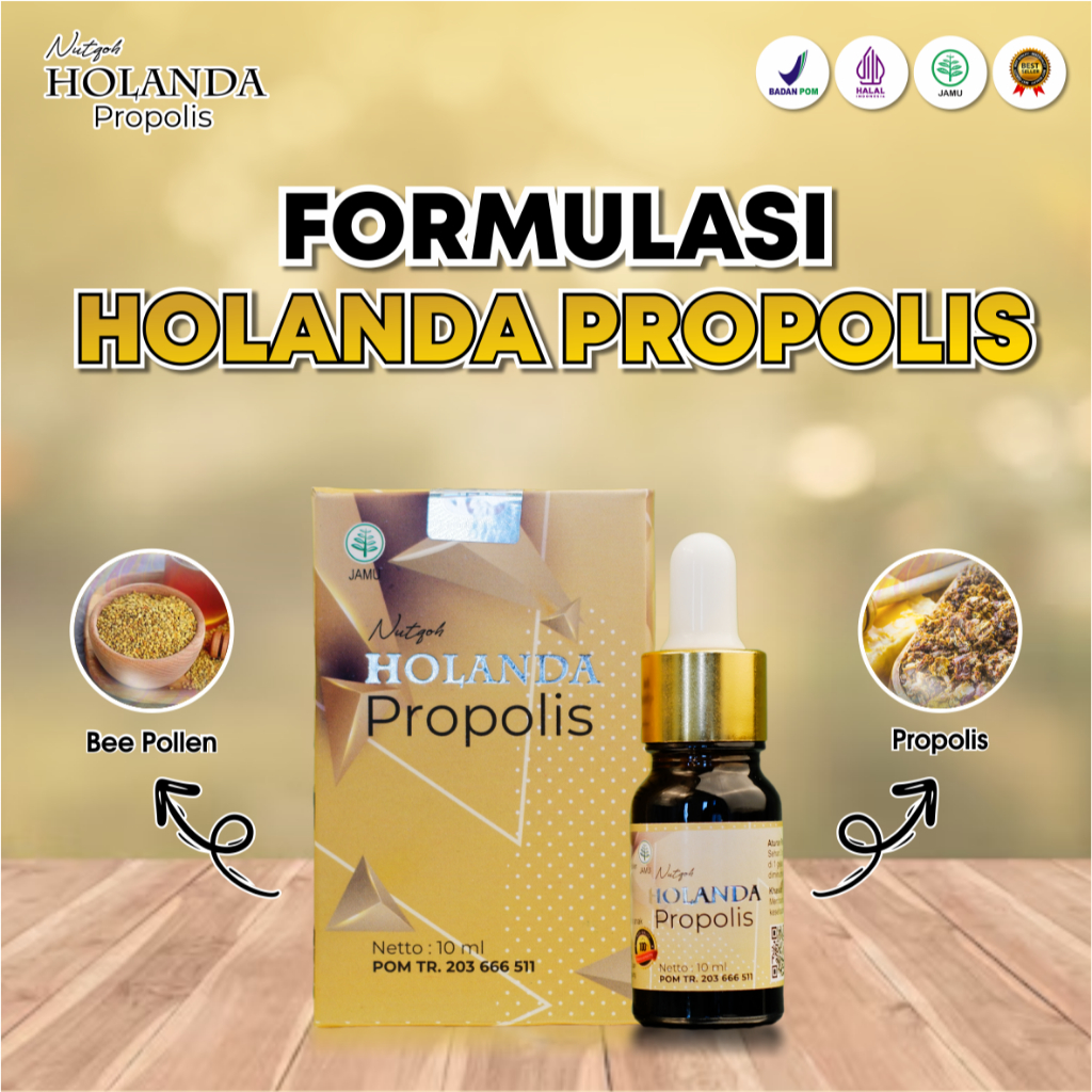 Jual HOLANDA Propolis 3 Botol 10 ml Suplemen Ekstark Bee Pollen Atasi ...