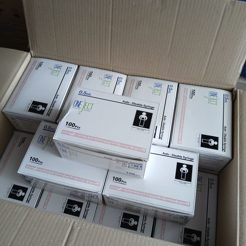 Jual Spuit/Syringe 0.5ml Oneject/ Spuit 0.5cc One Ject (Box) | Shopee ...