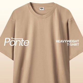 M231 T-Shirt Ponte Heavyweight Polos Oversized Pendek Khaki 0756L
