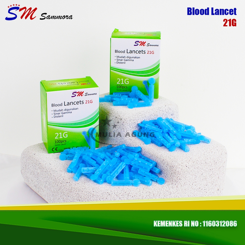 Jual Blood Lancet Sammora / Jarum Bekam 21G SM Sammora isi 100 Korea ...