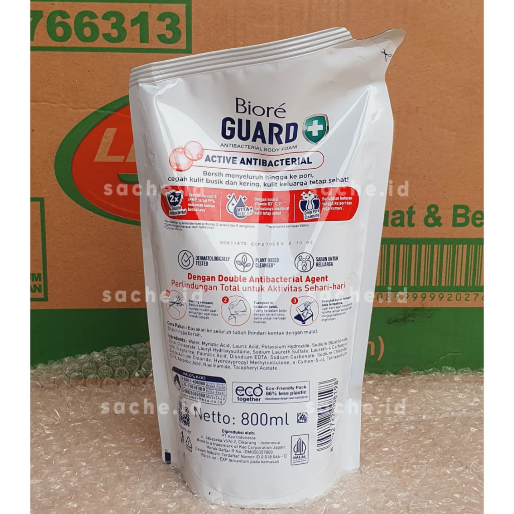 Jual Biore Guard Body Foam Sabun Mandi Cair 800mL Refill | Biore Merah ...