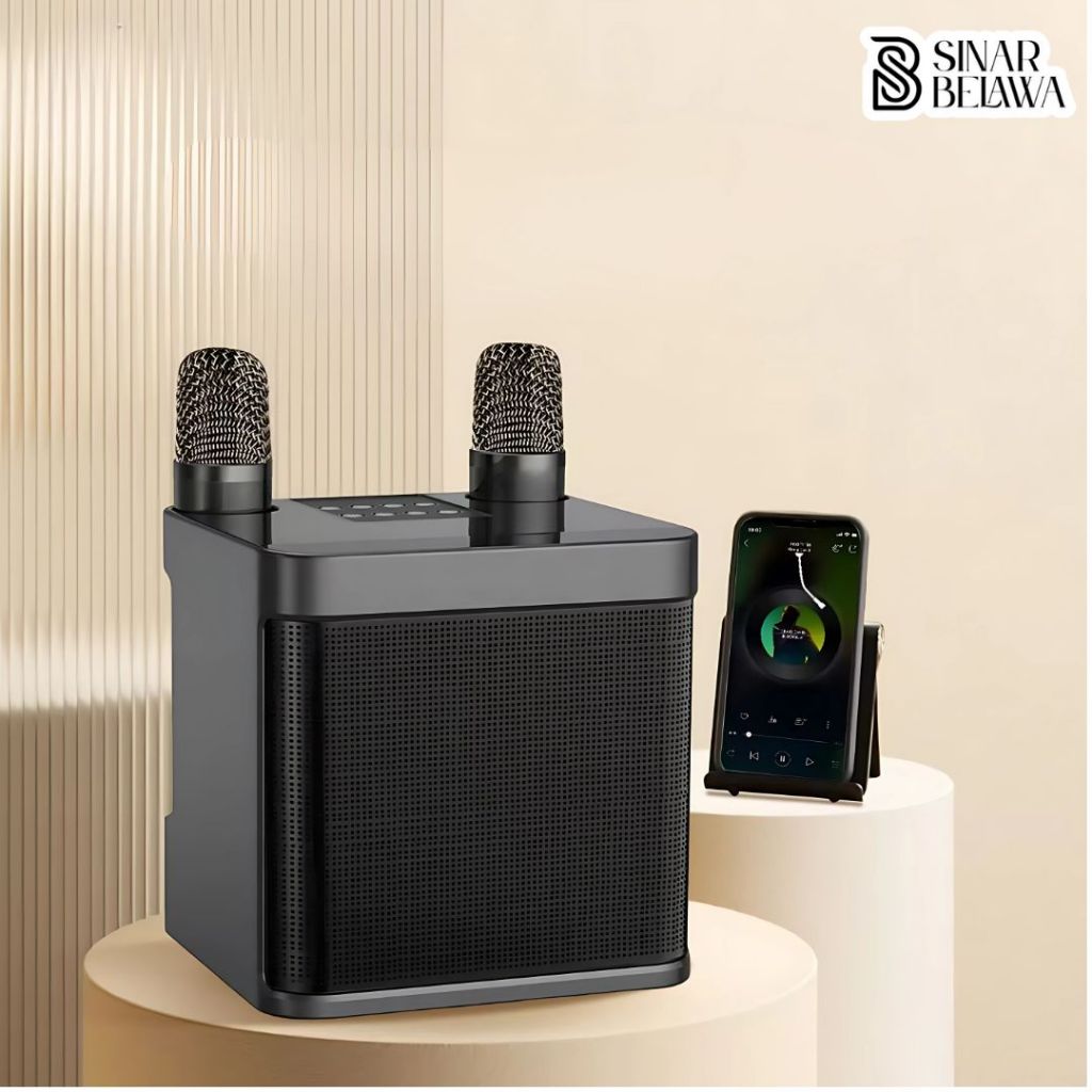 Jual Speaker Bluetooth Karaoke Portable with 2 Microphone 10W | Shopee ...