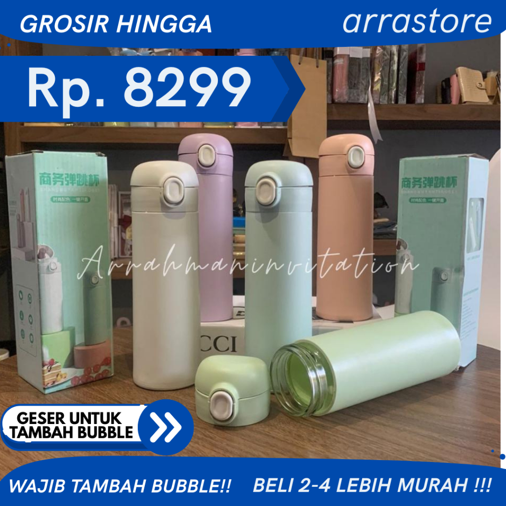 Jual BOTOL KACA KANCING BOX Aesthetic PASTEL Polos Lucu 450ml | Shopee ...