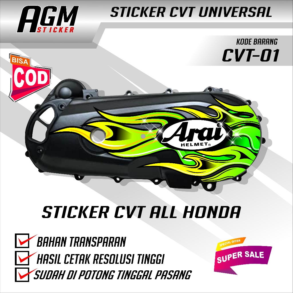 Jual Sticker Blok Cvt Variasi Sticker Bahan Bening Sticker Transparan ...