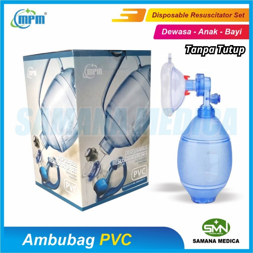 Jual Ambubag + Guedel Mayo Sungkup PVC Lengkap dengan MPM Rescucitator ...