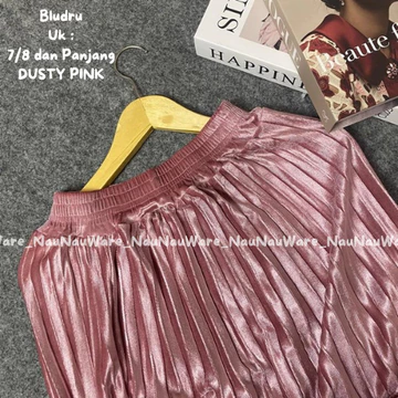 NauNau Rok Plisket Bludru Panjang Dewasa Premium Stylish Elegan