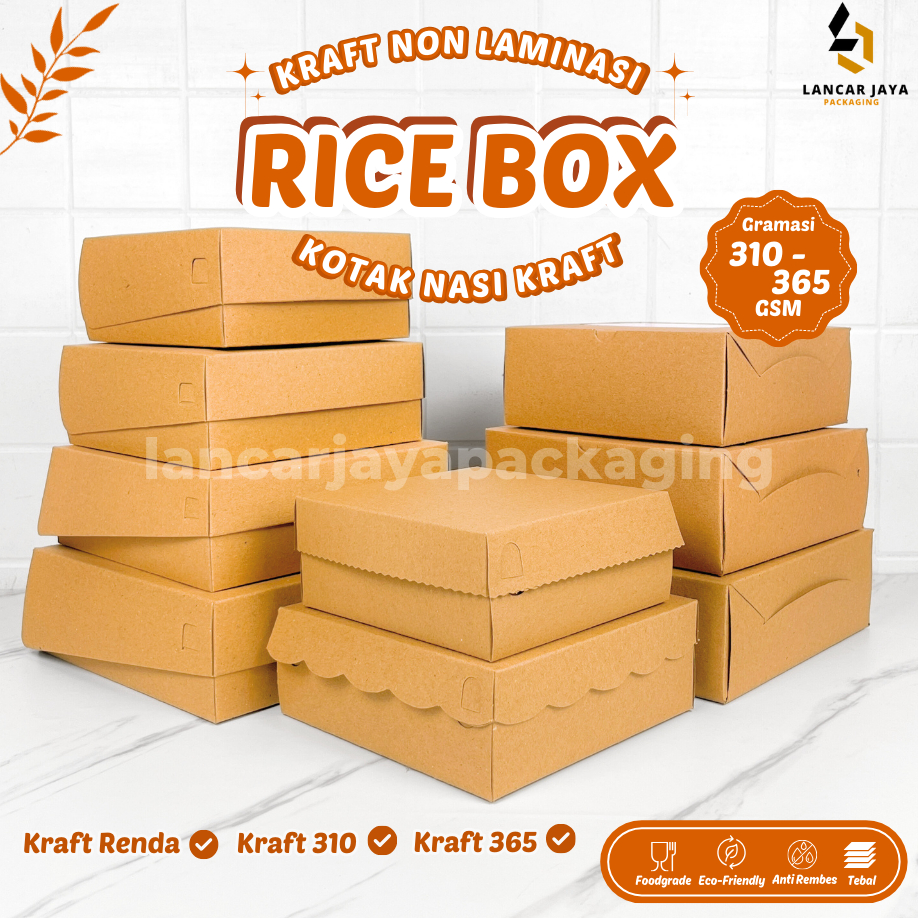 Jual Rice Box Kraft Coklat Polos Window Laminasi Non Laminasi R6 R8 ...