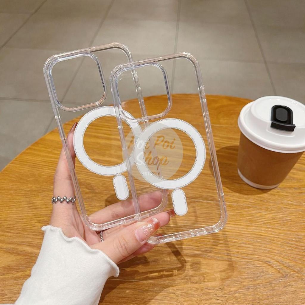 Jual Casing Iphone Clear Magsafe Magnetic Apple TPU Acrylic Box Case HP ...
