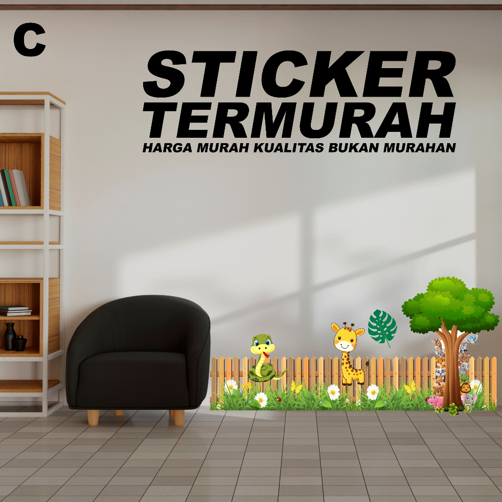 Jual STICKER DINDING TRANSPARAN CUTTING MOTIF RUMPUT POHON-STICKER ...