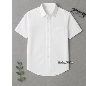 Kemeja Polos Pria Lengan Pendek Baju Kerja Slim Fit Formal Cowok