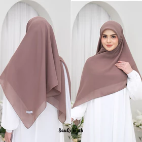 POLYCOTTON Syari 130cm Hijab Segiempat Polos Jumbo Kerudung Square
