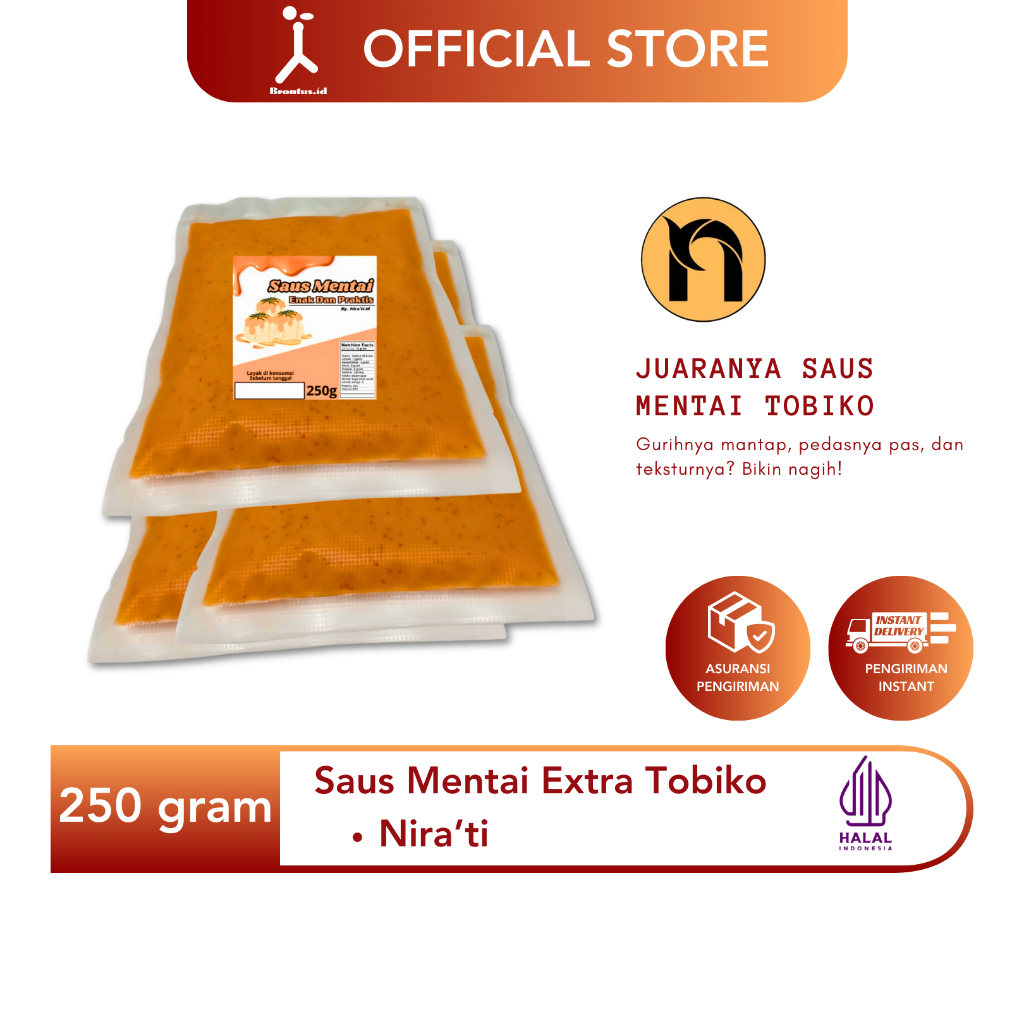 Jual BrontusID - Nira'ti Saus Mentai Tobiko - 250 gram | Shopee Indonesia