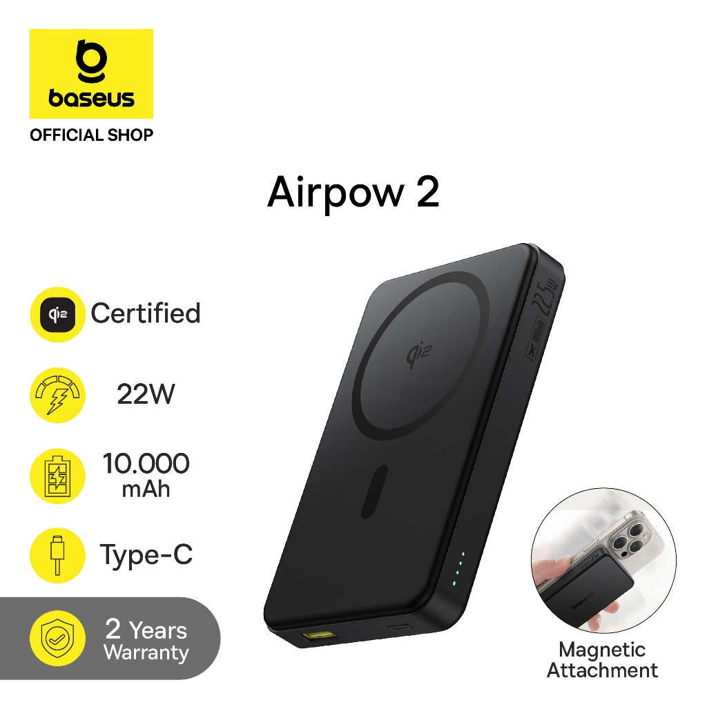 Baseus Airpow Ⅱ Qi2 Magnetic Power Bank 10000mAh Fast Charging  Powerbank Wireless
