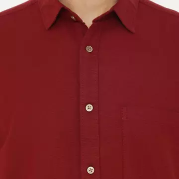 Men Clo Kemeja Pria Basic Polos Lengan Pendek Katun Linen 1090