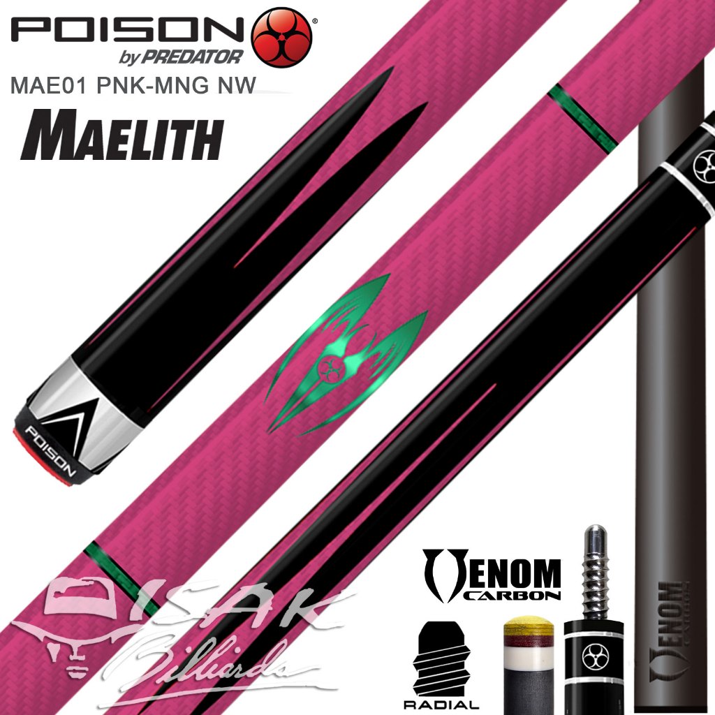 Jual Poison by Predator Maelith PNK/MNG NW - Pool Cue Billiard Stick ...