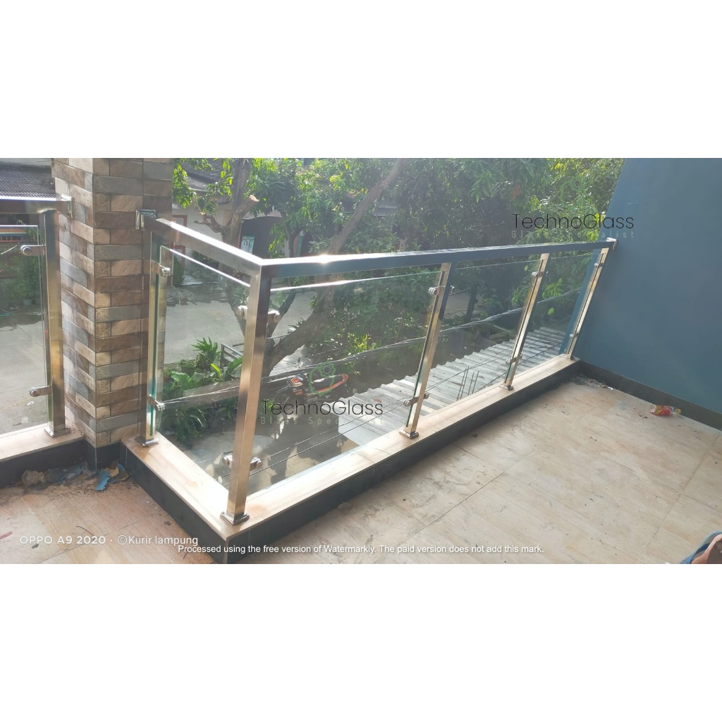 Jual Railing Balkon Kaca Tempered /Railing Stainless 304 / Stainless ...