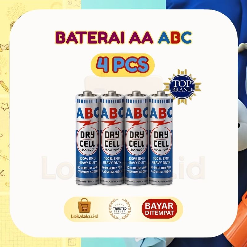 Jual Baterai ABC AA R6 1.5V [] Isi 4 Pcs [] Original - Awet & Tahan ...