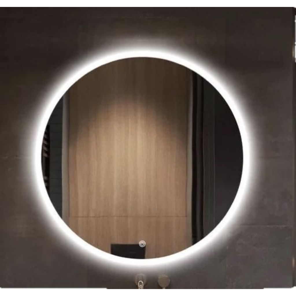 Jual cermin kaca bulat dengan lampu LED aesthetic UK 30cm 40cm 50cm ...