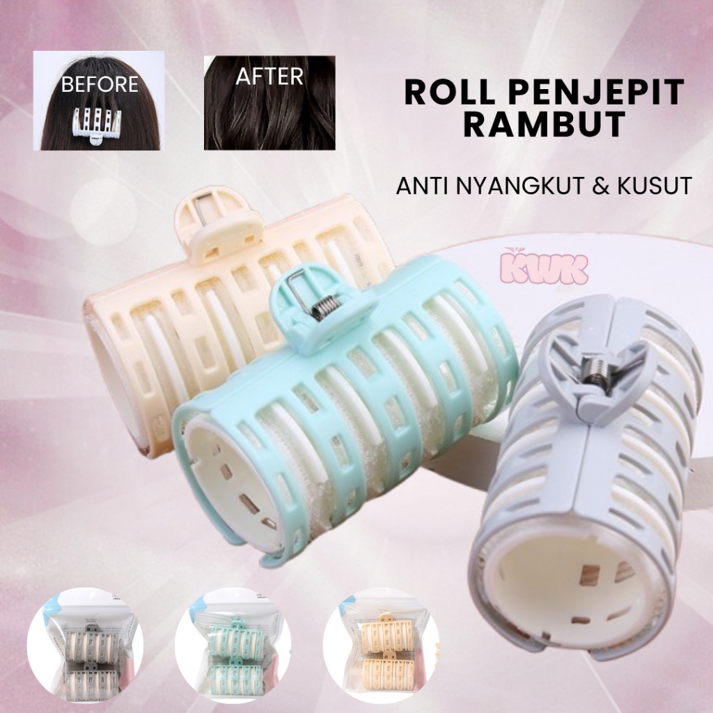 Jual Roll Rambut Besar + Penjepit / Hair Roller Isi 2 Pcs / Roll ...