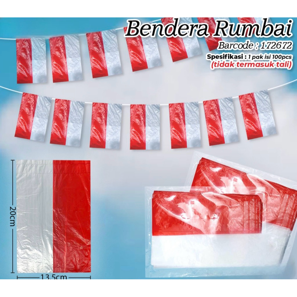 Jual 100pcs TANPA TALI BENDERA RUMBAI MERAH PUTIH | Shopee Indonesia