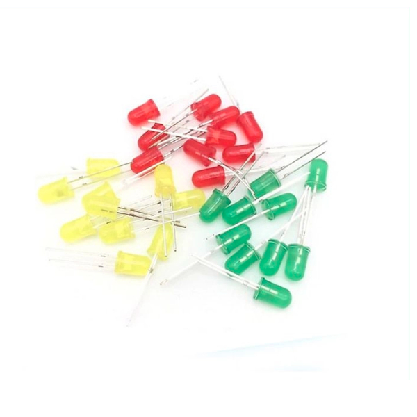 Jual Paket LED 3mm 5mm Warna Merah Hijau Kuning per 10pcs RED GREEN ...