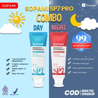 SOPAMI SP7 Pro Pasta Gigi Pemutih Probiotik Perawatan Gusi Nafas Whitening Toothpaste Rasa Mint Laut + Rasa Mint Alami