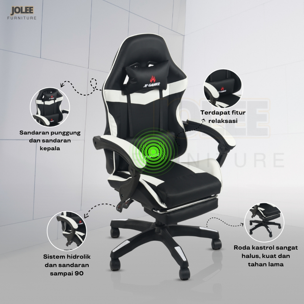 Jual 【GAMER EDITION】Kursi JOLEE FURNITURE - FITUR REBAHAN 160° + PIJAT ...