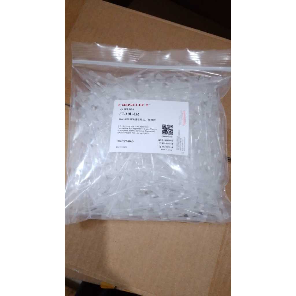 Jual Labselect 10ul Long low retention filter tips, non-sterile ...