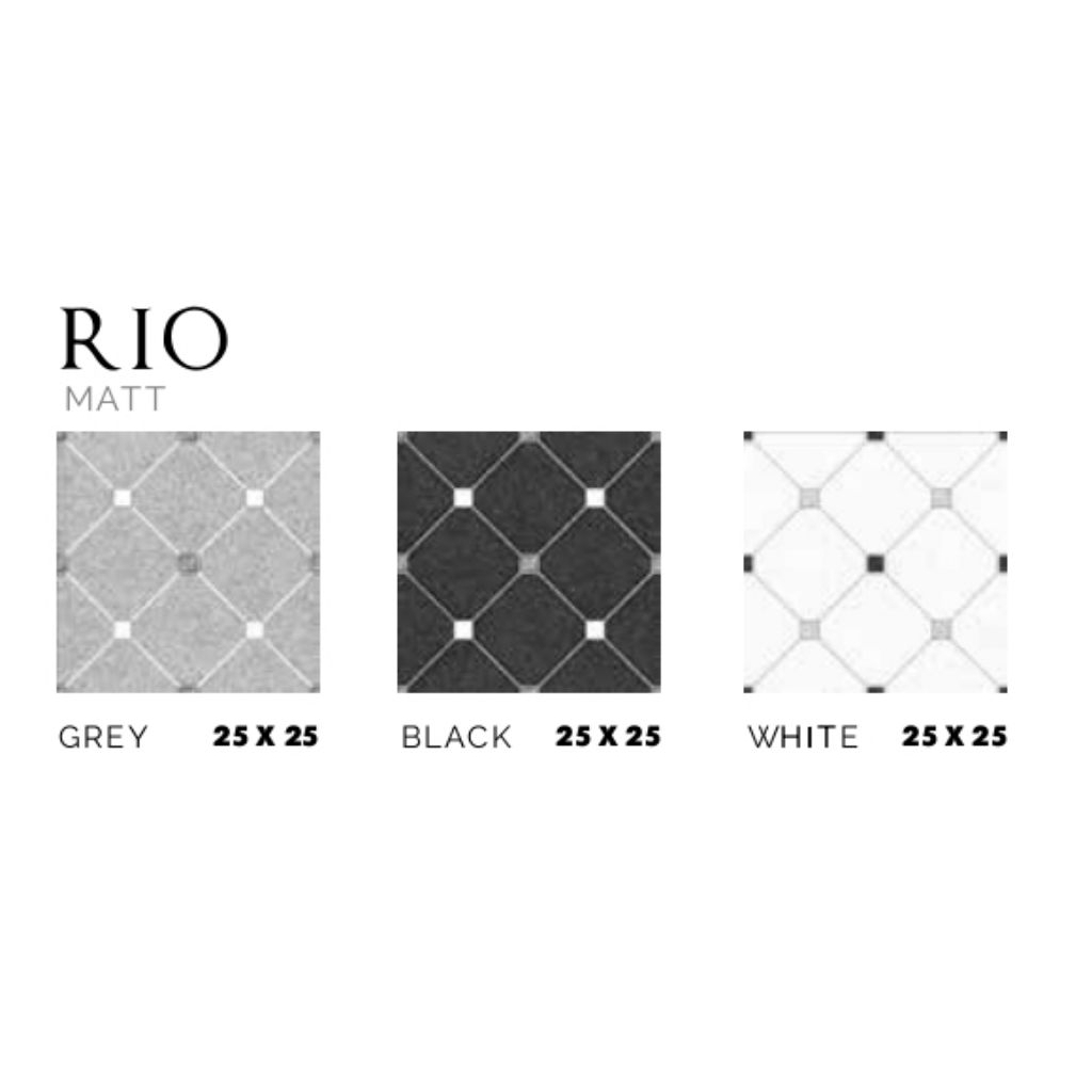 Jual KERAMIK MEREK ASIA TILE TYPE RIO GREY RIO BLACK RIO WHITE UKURAN ...