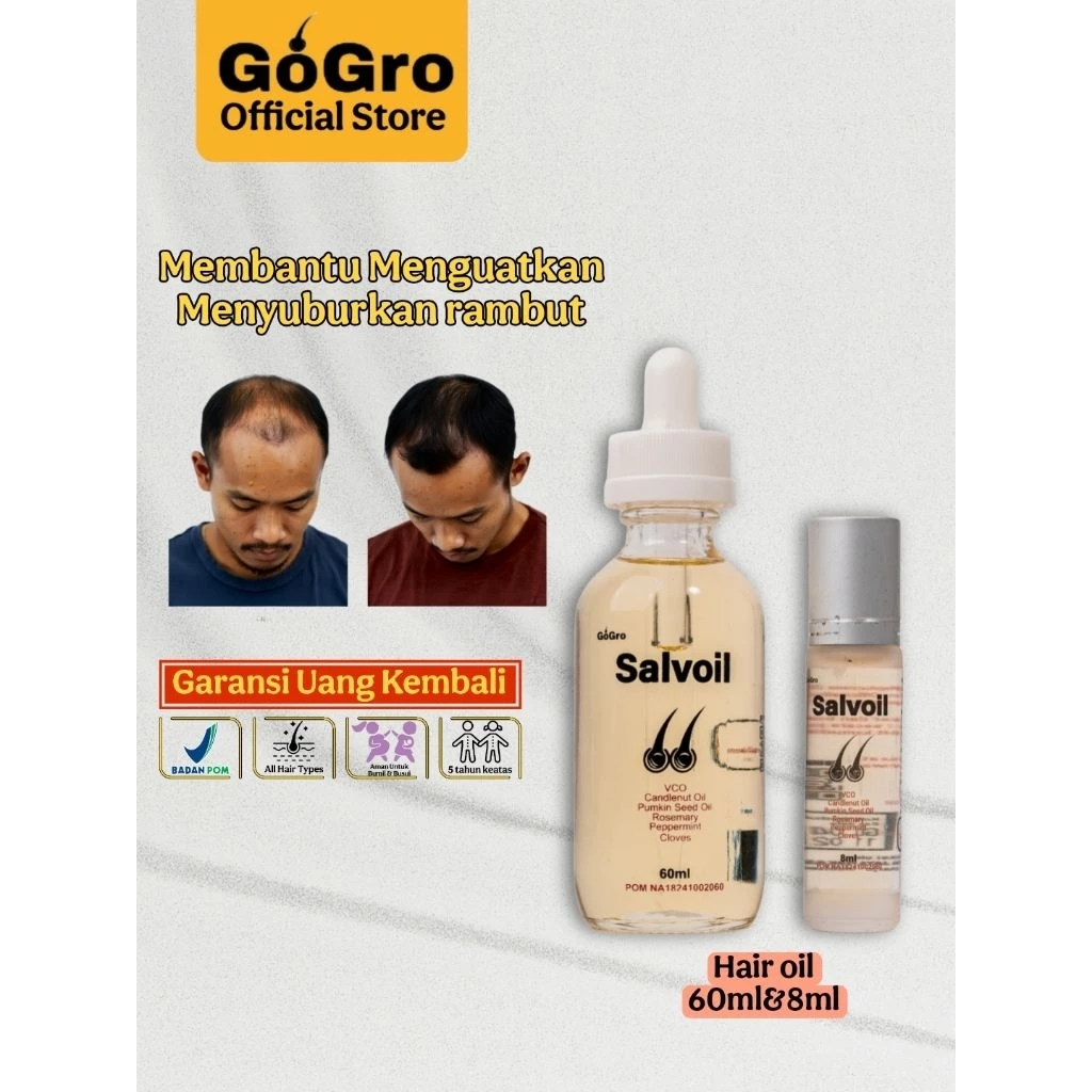 SALVOIL Paket Bundling Rosemary Oil Hair Oil Penyubur rambut rontok Kebotakan penipisan Hairline mundur